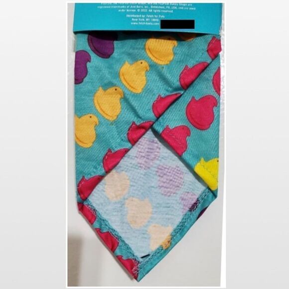 New Peeps Bandana Pet Dog Medium Large Blue Rainbow Easter Chicks NWT - Picture 10 of 13